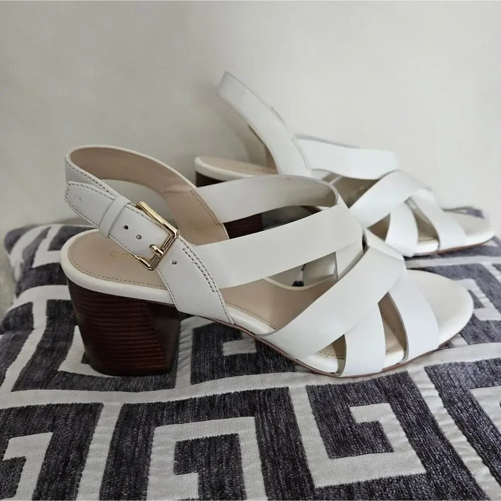 COLE HAAN Jamie Leather Sandals Chunky Heel size 7.5 - Picture 9 of 9